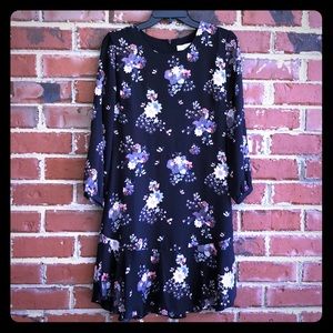 Ann Taylor Loft Black dress with flowers. 4P